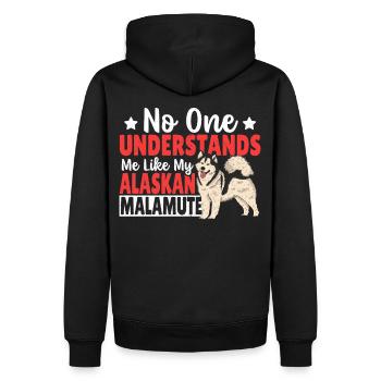 Alaskan Malamute Mama Schlittenhund Alaskan - Männer Premium Bio Hoodie - Schwarz - Hinten - Nico (187cm)