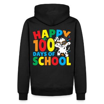 Joyeux 100 jours d’école 100e jour Dalmatiens - Sweat à capuche Premium bio Homme - noir - Dos - Nico (187cm)