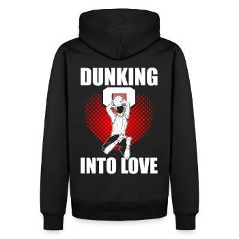 Paare Basketballspieler Romantisch Dunking in - Männer Premium Bio Hoodie - Schwarz - Hinten - Nico (187cm)