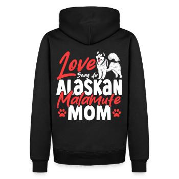 Hundehalter Alaskan Malamute Rasse Alaskan - Männer Premium Bio Hoodie - Schwarz - Hinten - Nico (187cm)