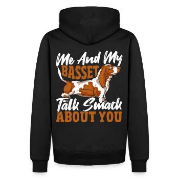 Hundeliebhaber Tierliebhaber Basset Hound Hund - Männer Premium Bio Hoodie - Schwarz - Hinten - Nico (187cm)