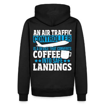 Costume de contrôleur de la circulation aérienne de piste d’aviation de piste de trafic aérien - Sweat à capuche Premium bio Homme - noir - Dos - Nico (187cm)