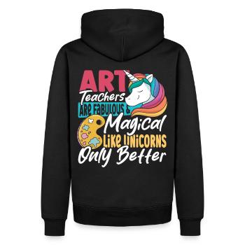 Kunstlehrer Skulptur Druckgrafik Zurück zur - Männer Premium Bio Hoodie - Schwarz - Hinten - Nico (187cm)