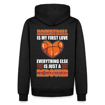Basketballspieler Bballtrainer Fan Baller Sport - Männer Premium Bio Hoodie - Schwarz - Hinten - Nico (187cm)