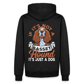 Hundeliebhaber Basset Hound Hundeduft Hound - Männer Premium Bio Hoodie - Schwarz - Hinten - Nico (187cm)