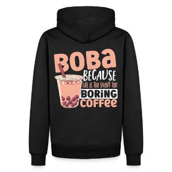 Boba Tea Tea Latte Oolong Tea - Sweat à capuche Premium bio Homme - noir - Dos - Nico (187cm)