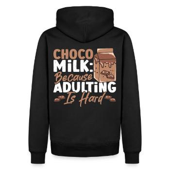 Boisson au cacao Chocolat en poudre Produits laitiers - Sweat à capuche Premium bio Homme - noir - Dos - Nico (187cm)