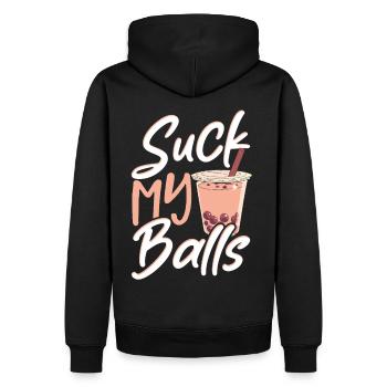 Boba Tea Matcha Flavored Tee Boba Tee Shirt - Sweat à capuche Premium bio Homme - noir - Dos - Nico (187cm)