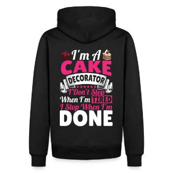 Cupcakes Bäckerei Inhaberin Konditorin - Männer Premium Bio Hoodie - Schwarz - Hinten - Nico (187cm)