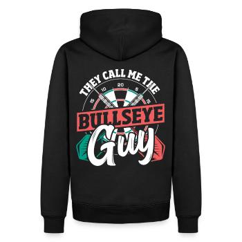 Throwing Sport Dart Player Dart-Throwing - Men’s Premium Organic Hoodie - black - Back - Nico (187cm)