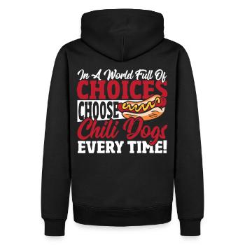 Hot-Dog Hot-dogs Chili Dog - Sweat à capuche Premium bio Homme - noir - Dos - Nico (187cm)