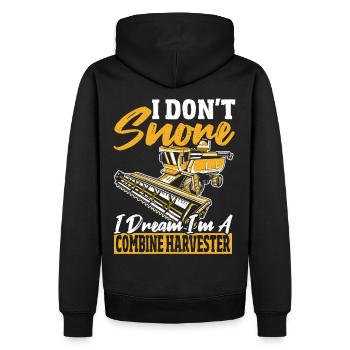 Mähdrescher Dreschen Ernte Mähdrescher Fahrerhemd - Männer Premium Bio Hoodie - Schwarz - Hinten - Nico (187cm)