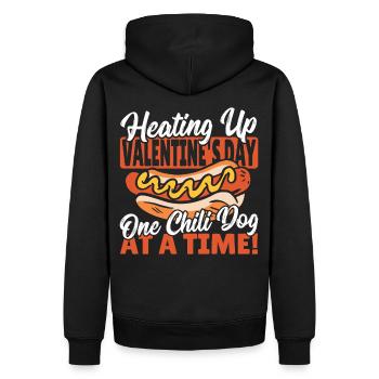 La Saint-Valentin coeurs coeur Chili Dog - Sweat à capuche Premium bio Homme - noir - Dos - Nico (187cm)