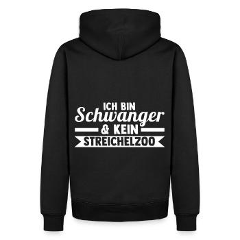 Mutter Schwangerschaft Schwanger Werdende Mama - Männer Premium Bio Hoodie - Schwarz - Hinten - Nico (187cm)