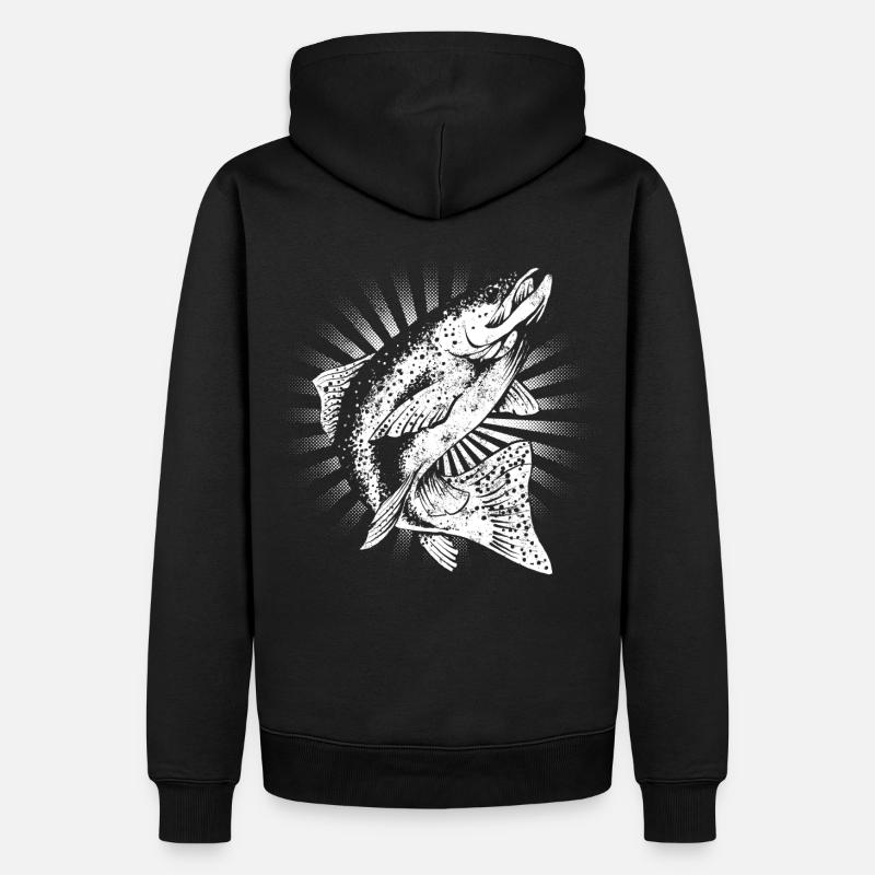 Forelle - Männer Premium Bio Hoodie - Schwarz