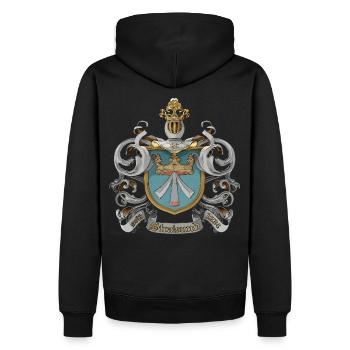 Stralsund coat of arms old - Men’s Premium Organic Hoodie - black - Back - Nico (187cm)