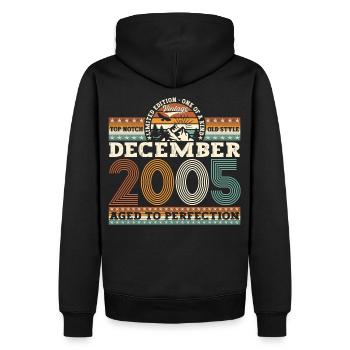 December Year 2005 17th birthday gift - Men’s Premium Organic Hoodie - black - Back - Nico (187cm)
