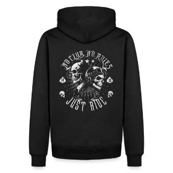 No Club No Rules - Männer Premium Bio Hoodie - Schwarz - Hinten - Nico (187cm)