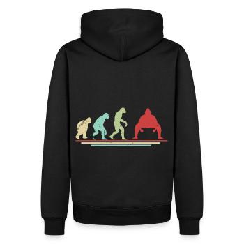 Sumo Evolution - Men’s Premium Organic Hoodie - black - Back - Nico (187cm)