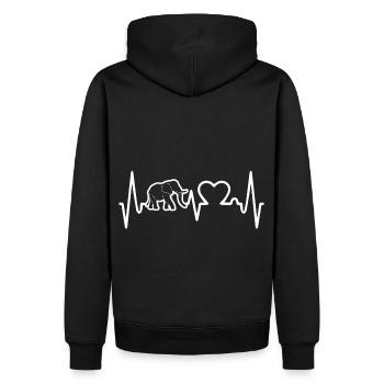 Dickhäuter Rüsseltier Herzschlag Elefant - Männer Premium Bio Hoodie - Schwarz - Hinten - Nico (187cm)
