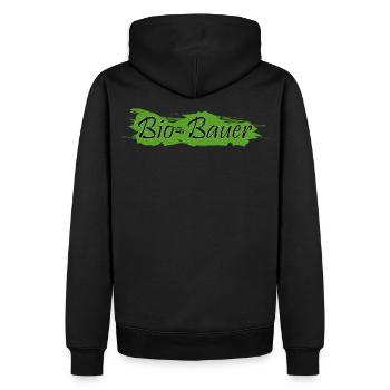 Organic farmer - Men’s Premium Organic Hoodie - black - Back - Nico (187cm)