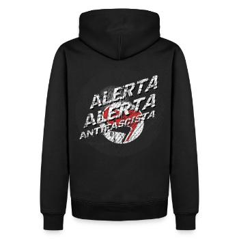 antifa billiard alerta alerta - Männer Premium Bio Hoodie - Schwarz - Hinten - Nico (187cm)