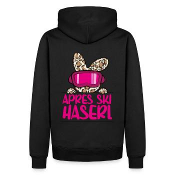 Après Skihaserl - Skifahrerin Apres Ski Party - Männer Premium Bio Hoodie - Schwarz - Hinten - Nico (187cm)