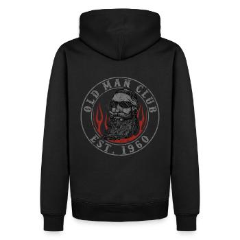 Old Man Club Est 1960 - Sweat à capuche Premium bio Homme - noir - Dos - Nico (187cm)