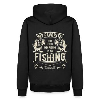 Ma chose préférée à faire est la pêche cadeau de pêche - Sweat à capuche Premium bio Homme - noir - Dos - Nico (187cm)