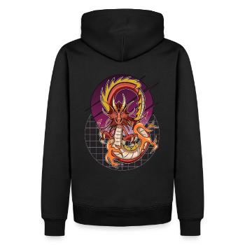 Drache Drago wyvern dragon taragon Japan Gamer - Männer Premium Bio Hoodie - Schwarz - Hinten - Nico (187cm)
