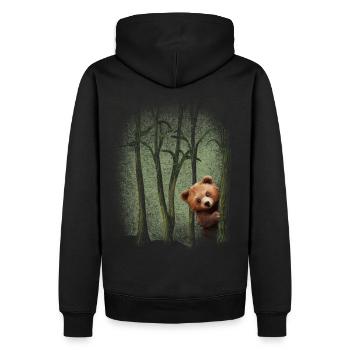 Animaux de la forêt Ours dans la forêt Expérience de la nature Protection de l’environnement - Sweat à capuche Premium bio Homme - noir - Dos - Nico (187cm)