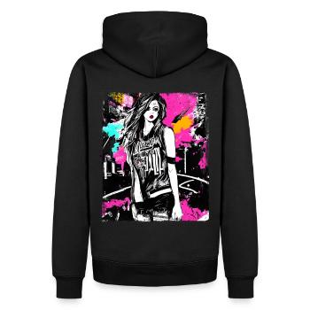 Art de la mode de rue audacieux - Sweat à capuche Premium bio Homme - noir - Dos - Nico (187cm)