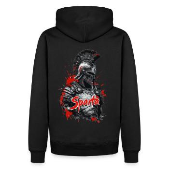 Soldat spartiate - Conception d’éclaboussures - Sweat à capuche Premium bio Homme - noir - Dos - Nico (187cm)