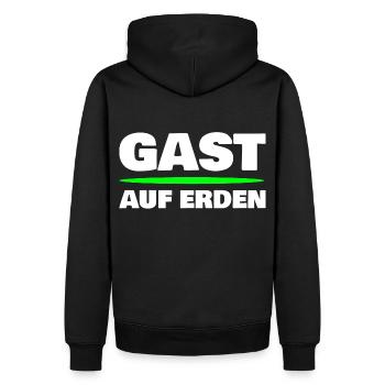 Gast auf Erden Umweltschutz - Männer Premium Bio Hoodie - Schwarz - Hinten - Nico (187cm)