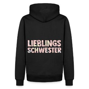 Geschwister Familie Schwestern Schwester - Männer Premium Bio Hoodie - Schwarz - Hinten - Nico (187cm)