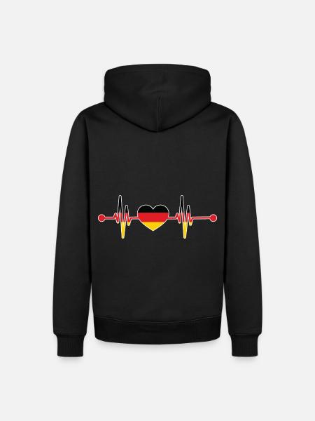 Heartbeat of German Germany - Men’s Premium Organic Hoodie - black