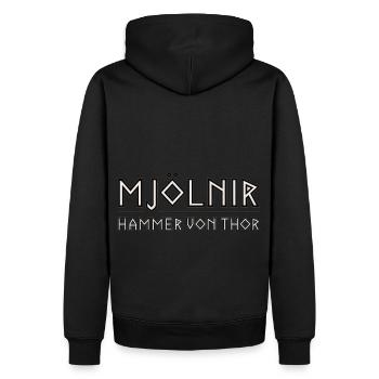 Mjolnir : Le marteau de Thor - Sweat à capuche Premium bio Homme - noir - Dos - Nico (187cm)