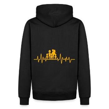 Battement de cœur familial - Sweat à capuche Premium bio Homme - noir - Dos - Nico (187cm)