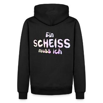 A shit I must say funny - Men’s Premium Organic Hoodie - black - Back - Nico (187cm)