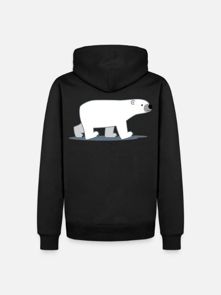 Trickfilm Eisbär zu Fuß von Cheerful Madness!! - Männer Premium Bio Hoodie - Schwarz