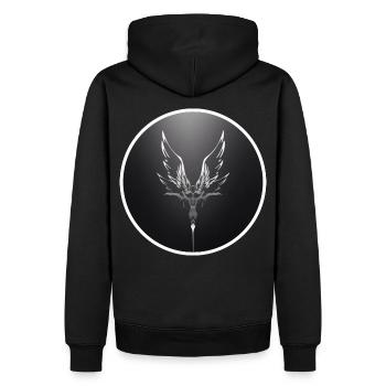 Engel - Männer Premium Bio Hoodie - Schwarz - Hinten - Nico (187cm)