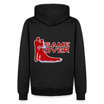 game over - Sweat à capuche Premium bio Homme - noir - Dos - Nico (187cm)