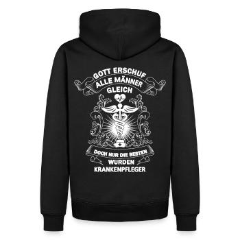 Krankenpfleger - Männer Premium Bio Hoodie - Schwarz - Hinten - Nico (187cm)