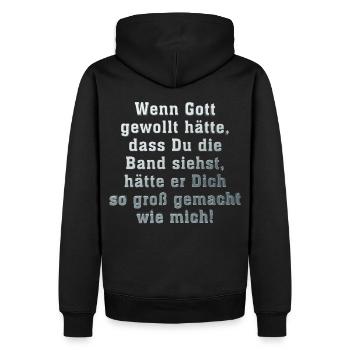 wenn_gott_gewollt_hatte_dass_du_die_band - Männer Premium Bio Hoodie - Schwarz - Hinten - Nico (187cm)
