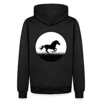 Cheval chevaux équitation poney équestre western chemise - Sweat à capuche Premium bio Homme - noir - Dos - Nico (187cm)