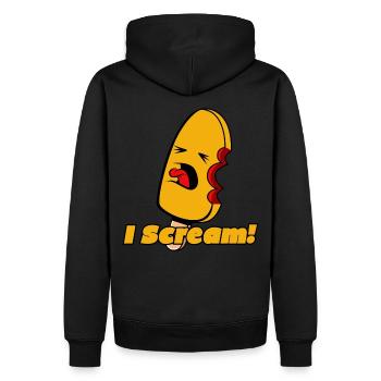 Eis - I Scream - Männer Premium Bio Hoodie - Schwarz - Hinten - Nico (187cm)