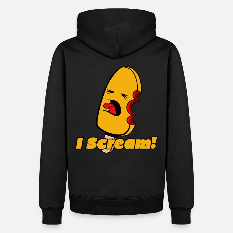 Eis - I Scream - Männer Premium Bio Hoodie - Schwarz
