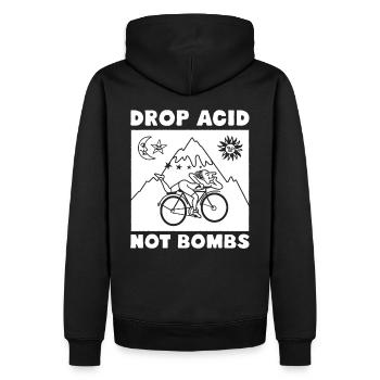 LSD Drop Acid Not Bombs - Men’s Premium Organic Hoodie - black - Back - Nico (187cm)