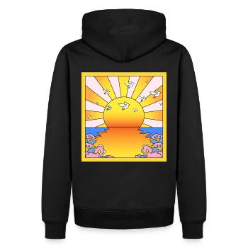 Kalifornien Orange Sunshine LSD Blotter - Männer Premium Bio Hoodie - Schwarz - Hinten - Nico (187cm)