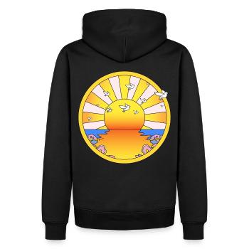 LSD California Orange Sunshine - Men’s Premium Organic Hoodie - black - Back - Nico (187cm)